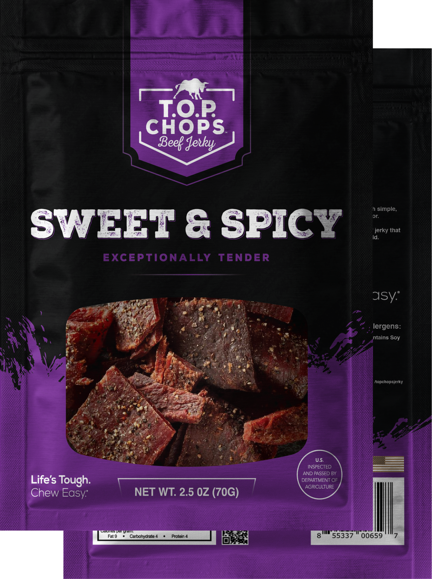 sweet and spicy beef jerky, sweet and hot beef jerky, spicy beef jerky, sweet beef jerky, top chops jerky, best beef jerky,